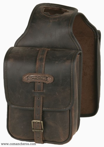 Hornsatteltasche Comancheros Leder doppel, Westernsattelpacktasche