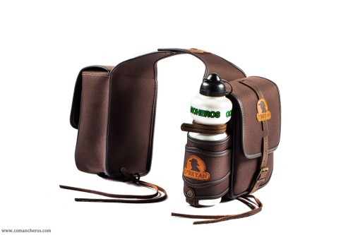 Doppeltasche aus Nylon mit Feldflasche