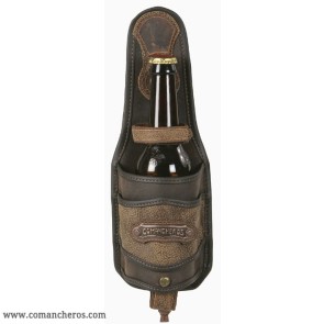 Flaschenhalter aus Leder mit Patina