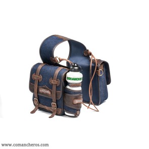 Mittlere Jeans-Satteltasche mit Wasserflasche