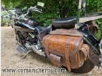 Geblümte Motorradtaschen aus Leder
